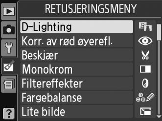 Alternativ 0 Alternativ 0 i D-Lighting 142 o Bildeoverlapping 1 147 j Korr. av rød øyerefl.