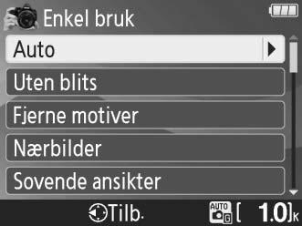 Slik velger du et motiv (Enkel bruk > Auto i dette eksemplet):