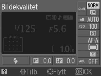 Blitskompensasjon Blitskompensasjon brukes for å endre blitseffekt fra det nivået som foreslås av kameraet, endre lysstyrken til hovedmotivet i forhold til bakgrunnen.