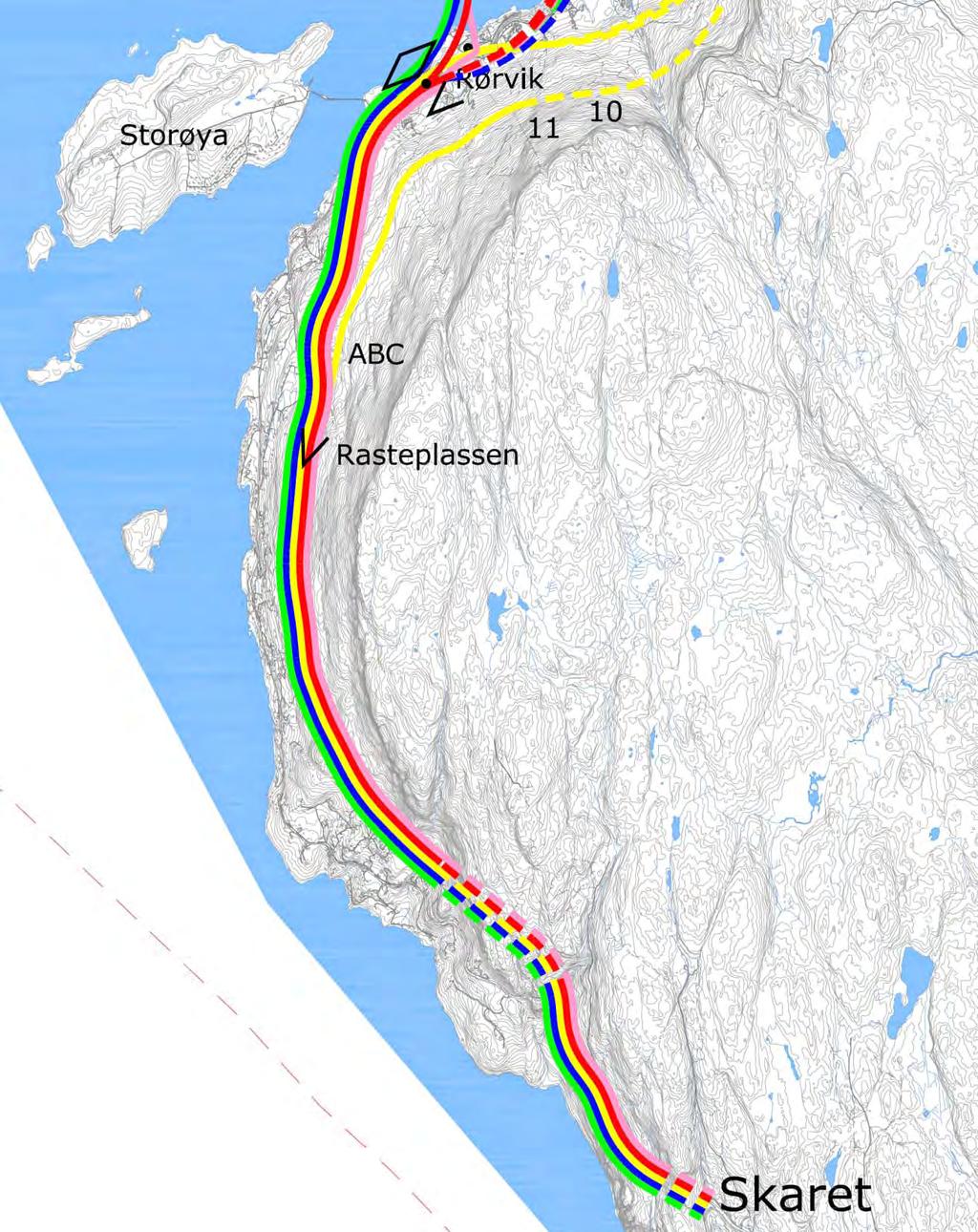 Skaret - Rørvik Samme størrelsesorden på