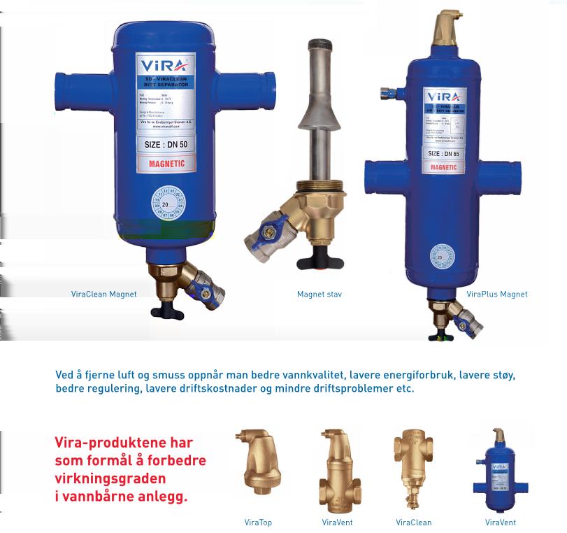 Mikroboble- og smussutskiller med magnet ViraVent mikrobobleutskillere og smussutskillere.