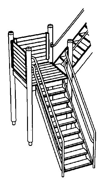 10 Stige Primært atkomstmiddel som omfatter stigetrinn som brukeren kan klatre opp og ned på Grep Stigetrinn skal ikke rotere Ø 16-45 mm Stigetrinn av tre skal