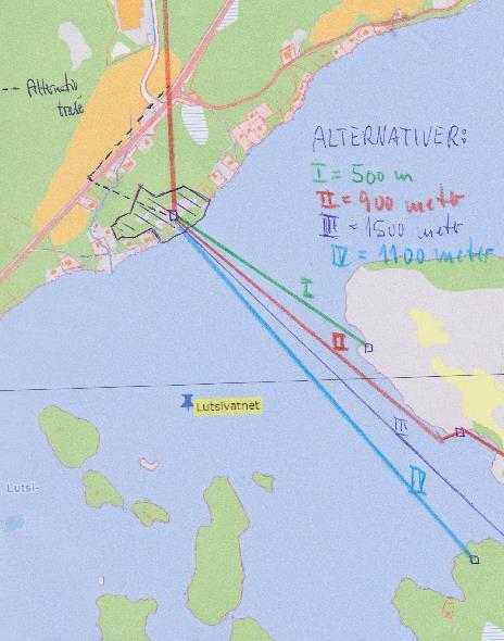 Enkelte forslag kan gi kostnadsbesparelser sammenlignet med det som er omsøkt, samtidig kan de også åpne for lengre kabel over Lutsivatnet. Marianne Kristiansen (18. august 2013), eier av gnr./bnr.