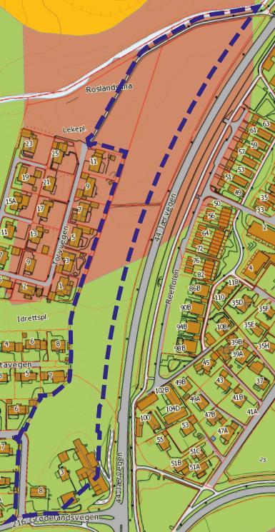 5 OVERORDNET SÅRBARHETS- OG RISIKOANALYSE 5.1 Ustabil grunn Kart fra NGU viser at det er torv og myr i nordlige deler av planområdet.