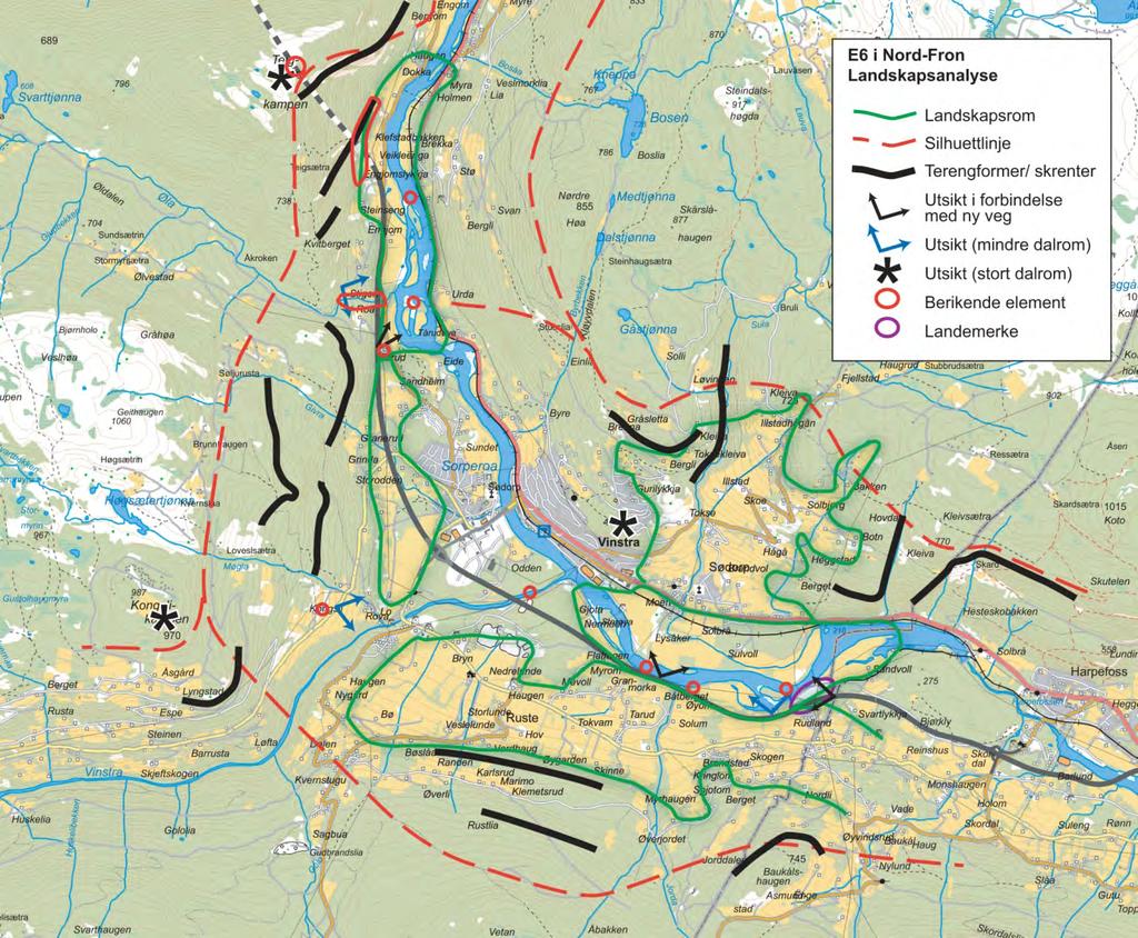 6.4 Ikke prissatte konsekvenser 6.4.1 Landskapsbilde 6.4.1.1 Innledning Temaet landskapsbilde omhandler de estetiske og visuelle kvalitetene i omgivelsene og hvordan disse endres som følge av et vegtiltak.