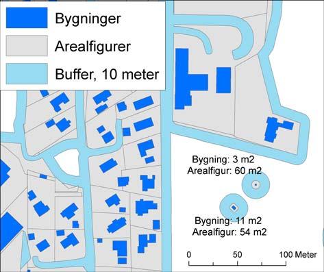 Justert tettstedsavgrensing Notater 2014/28 4.5.1. Generalisering, 20 meter Generaliseringa gjennomføres i to steg.