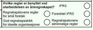 Årsoppgjørsoppdrag Handlinger: Skal vurdere om valg av regnskapsstandard mv. bør avklares med oppdragsgiver, GRFS 5.9.