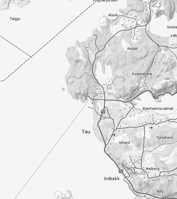 KARTUTSNITT Eiendom: Gnr: 15 Bnr: 1 Fnr: 0 Snr: 0 Adresse: Tauvågen, 4120 TAU