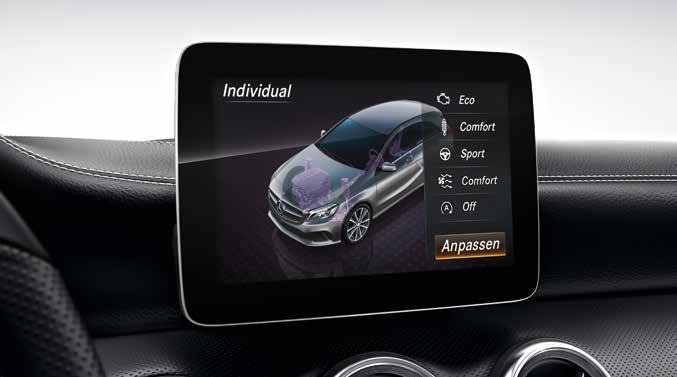 DYNAMIC SELECT. Kjøreglede med et tastetrykk A-Klasse kan også by på luksus fra premiumsegmentet, nemlig DYNAMIC SELECT. En liten knapp med forbløffende stor virkning.