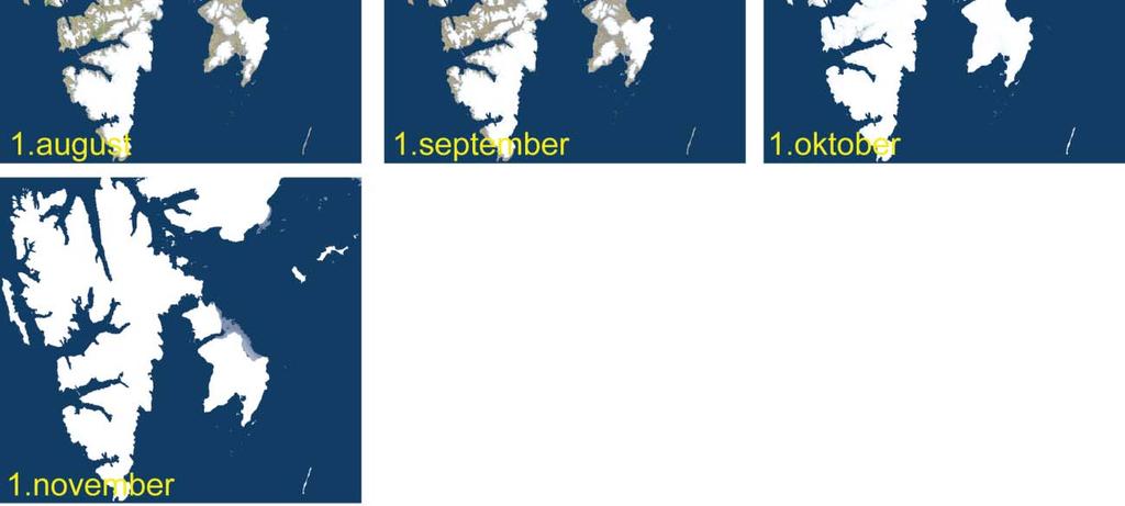 Denne økningen er ikke jevnt fordelt gjennom året, og for sommermånedene har endringen hvert langt mindre enn i øvrige årstider.