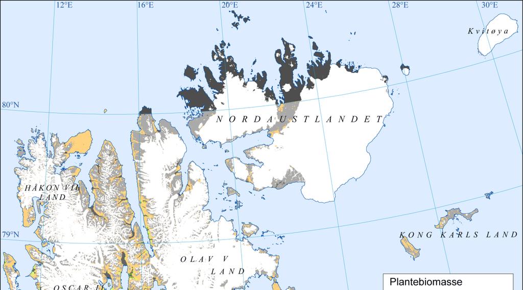 3 RESULTAT Figur 1 viser gjennomsnittlig tidsintegrert NDVI fra MODIS satellittdata for årene 2000 til 2016. Det er tidsintegrert NDVI fra start på vekstsesongen til 1.