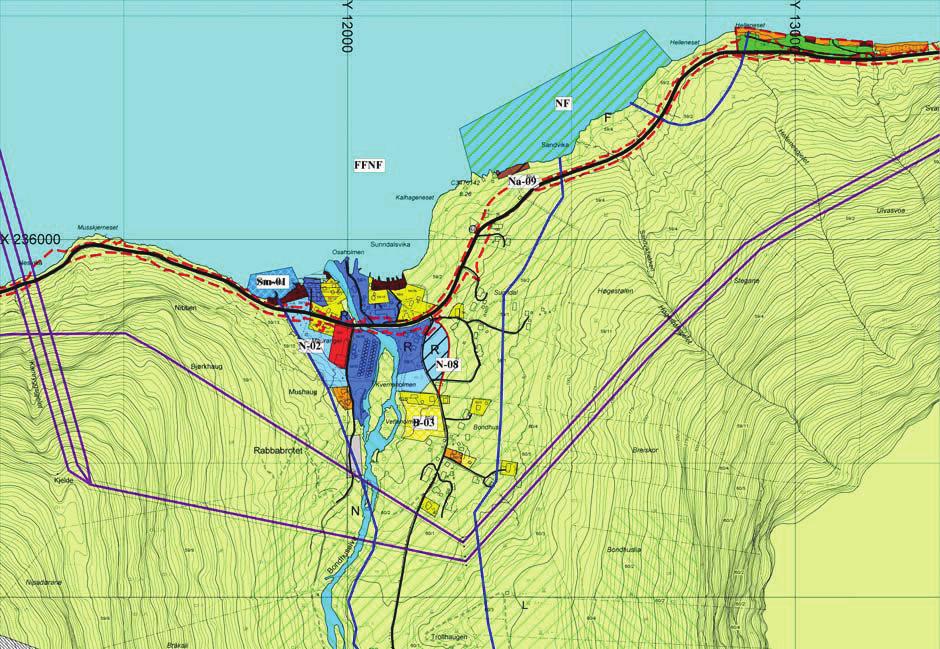 1.02 Kommuneplan. Kommunedelplanen for Maurangerområdet vart vedteken 29.03.06. Landområdet på Musskjerneset er regulert til LNF-område utan føresegner om spreidd utbygging.