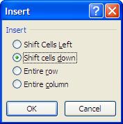 اليسننار Shift Cells Left بمقدار خلية واحدة.