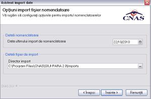 Fig. 7-8 Import online Utilizatorul selectează modul de efectuare a importului, care poate fi online sau offline în funcţie de tipul datelor selectate pentru import, apoi apasă butonul 7.2.1.