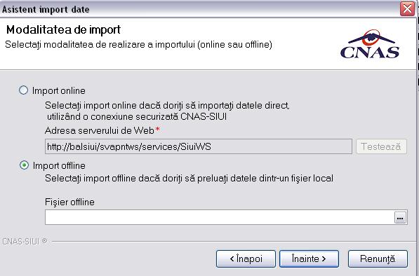 Sistemul afişează fereastra de selecţie fişier. Fig. 7-18 Import offline Figura 7.