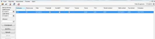 Aplicaţia afişează lista facturilor electronice. Utilizatorul completează criteriile de filtrare dorite, dacă e cazul.