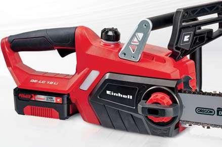 Einhell Cordless Chainsaw AKUMULATORSKA LANČANA TESTERA GE-LC 18 Li T Zatezanje i zamena lanca bez alata Baterija napon / kapacitet Vreme punjenja Vreme rada Dužina