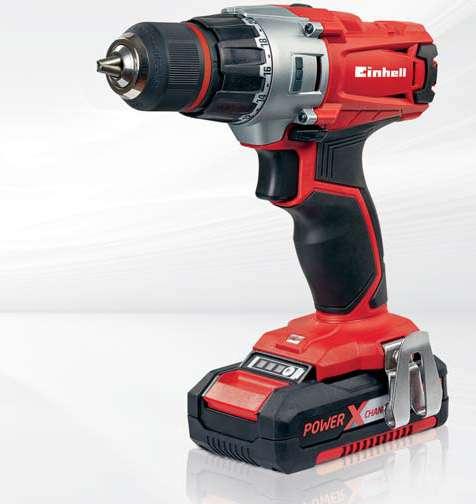 Einhell Cordless Drill AKUMULATORSKA BUŠILICA TE-CD 18/2 Li Baterija napon / kapacitet Vreme punjenja 18 V / 1.5 Ah 30 min Broj obrtaja 0-350 / 0-1250 min -1 Maks.