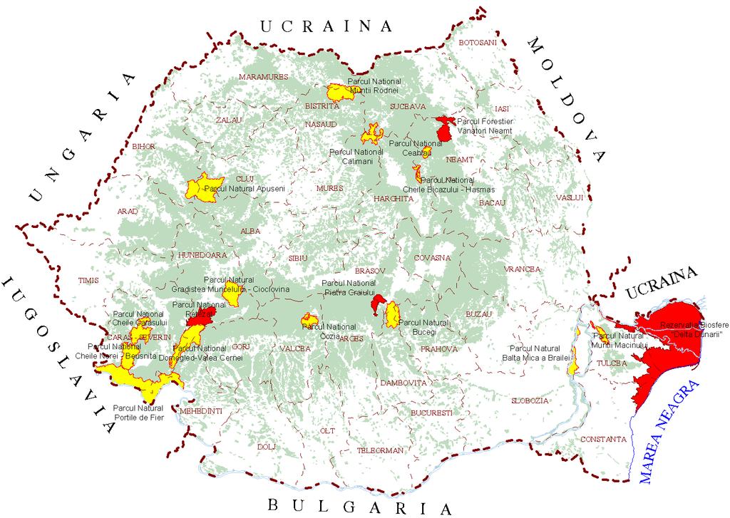 Reţeaua de Parcuri Naţionale şi Naturale Parcuri cu