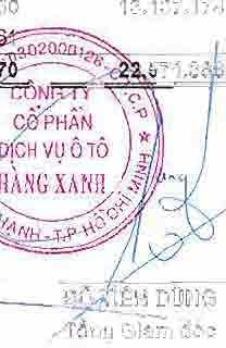 CONG TY CO PHAN DICH VU O TO HANG XANH 333 o:r Bi6n Plj. p'rrdng 15. quen B ll Thanl_ I l_ann ph6 Hd chl 1,4.