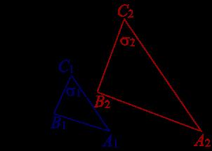 1. Слични троуглови Теорема о сличним троугловима се понекад такође приписуjе Талесу. Прво ћемо jе описати а затим и доказивати. Она са претходном, на слици 1.