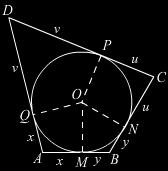 ii. углови са окомитим крацима су jеднаки или су суплементни; iii. периферни углови над истом тетивом су jеднаки или су суплементни.