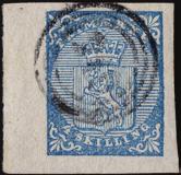 Amtmand Arveskoug, 2 Molde. Praktkvalitet. F 5443 o 1. TÖNSBERG 8.2.1856 (Vf). Praktstempel på ekstremt bredrandet merke 0 F 5444 o 1. VALLØ 1.5.1856 (Vf). Praktstempel på vakkert merke med tre brede marger.