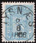 Prakt. F 5818 o 4a. SKJÆRSTAD 18.12.1859 (No/9). En lav tagg nede er lite synlig p.g.a. stempelets plassering. 5819 (*) 4a-b-c. Lott 3 merker, ubrukt - uten lim. (SK 3335) 5820 o 4a, b, c + 5. 3 stk.