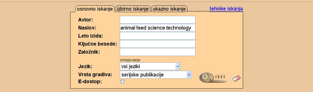 monografij Iskanje tujih člankov (iščemo s pomočjo podatkov o