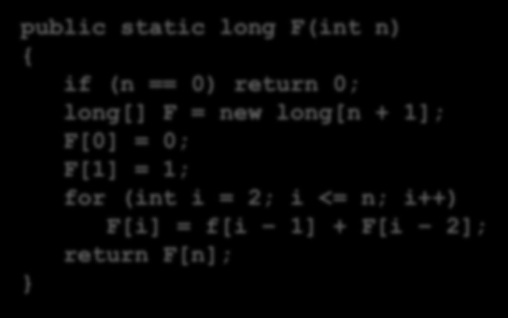 اعداد فیبوناچی 24 F(50) س. ج. آیا بله روش سریعتری برای محاسبهی وجود دارد کد زیر این کار را تنها با استفاده از 4۹ عمل جمع انجام می دهد.