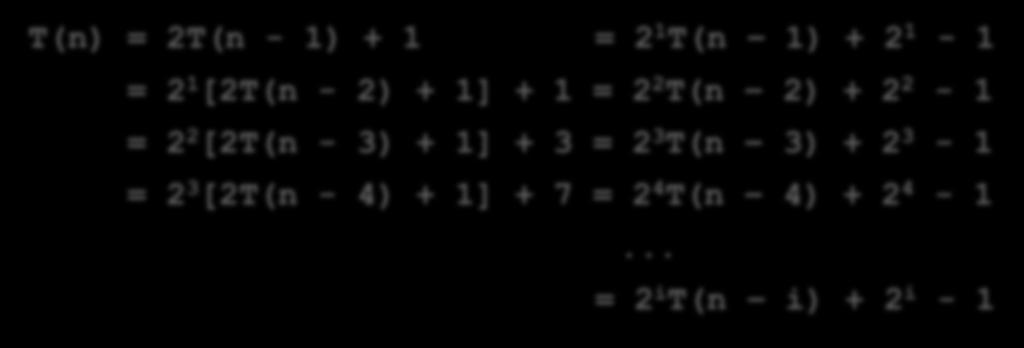 بازگشتی روابط حل 57 n = ቊ 1 n = 1 2 n 1 + 1 n > 1 مکرر.