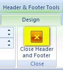 Из заглавља се излази двокликом на текст документа или помоћу алатке Close Header and Footer: Слика 51: