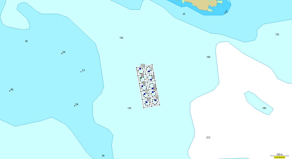 Vedlegg 3 Elektronisk sjøkart (Garmin) som syner anlegget og tilstand ved dei ulike prøvestasjonane samt eit større kart som syner plassering av lokalitet i forhold til Sogn og Fjordane.