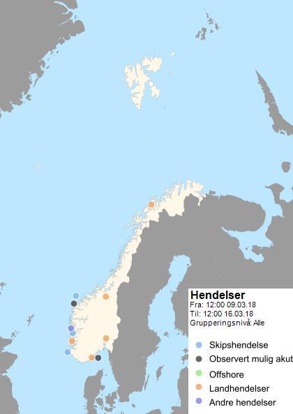 1. Hendelsesstatistikk og geografisk oversikt over type