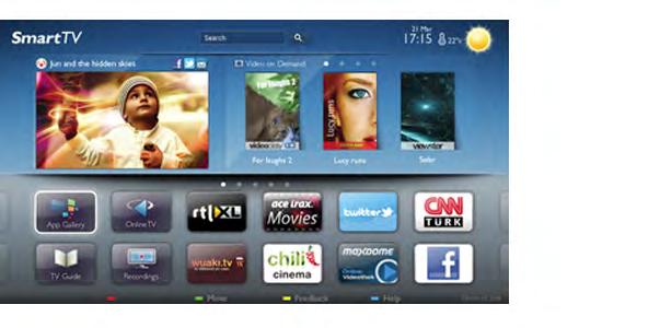 1 Apskats 1.1 Smart TV Savienojiet!o Philips Smart LED TV ar internetu un atkl"jiet jaunu telev#zijas pasauli. Varat izveidot vadu savienojumu ar mar!