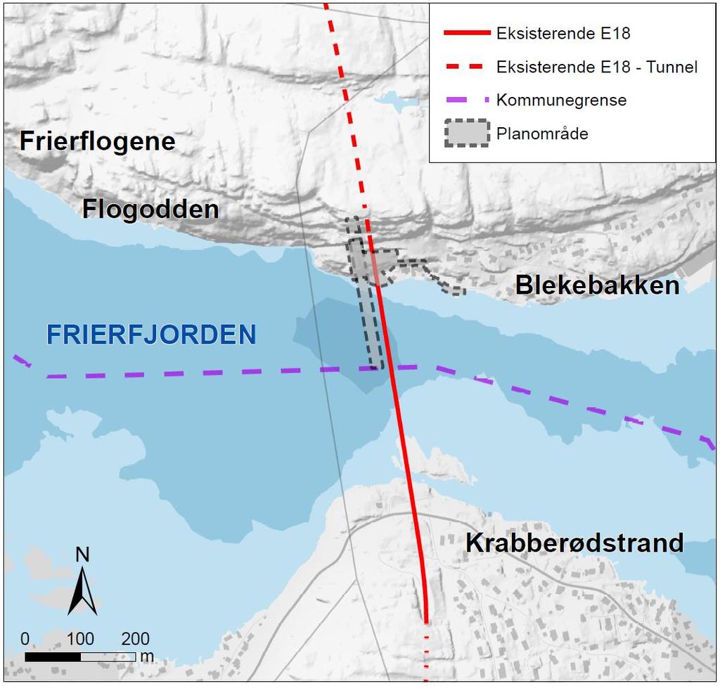 Figur 5-5 Utsnitt av planområdet som dekker Grenlandsbrua. 5.2 Fleksibel regulering Illustrasjonsplan datert 22.03.