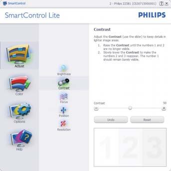 3. Bildeoptimering Start med Standard-rute: Adjust menu (Justeringsmeny): Med Adjust