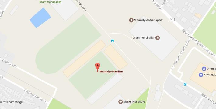 nilsen@godset.no Stadionadresse Marienlyst Stadion, Schwartsgate 2, Drammen Stadionansvarlig Tor Gundersen, 91 34 13 50, tor.gundersen@drmk.