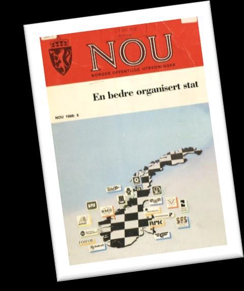 Norgeshistoriens 10 beste NOU-er Morgenbladet (NOU 1989:5) NOU 1989:5 «En bedre organisert stat» Ledet av Tormod Hermansen. Den høres ut som selveste ur-nou-en, og ingen fikk flere stemmer enn denne.