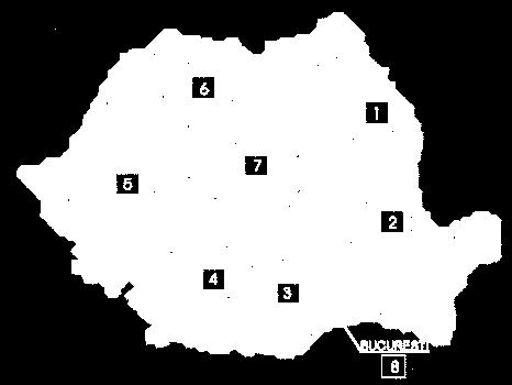 Tulcea; Vrancea; REGIUNEA 3: Argeş; Călăraşi; Dâmboviţa; Giurgiu; Ialomiţa; Prahova; Teleorman; REGIUNEA 4: Dolj; Gorj;