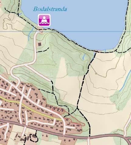 5.7 Rekreasjonsverdi/ rekreasjonsbruk, uteområder Innenfor selve planområdet er det registret stier som brukes til friluftsliv. Det går en sti langs Isesjø gjennom planområdet helt i nord.