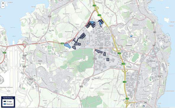 3 Ledige og byggeklare eiendommer som eies av Forus Næringspark Figuren viser eiendommer som Forus Næringspark har