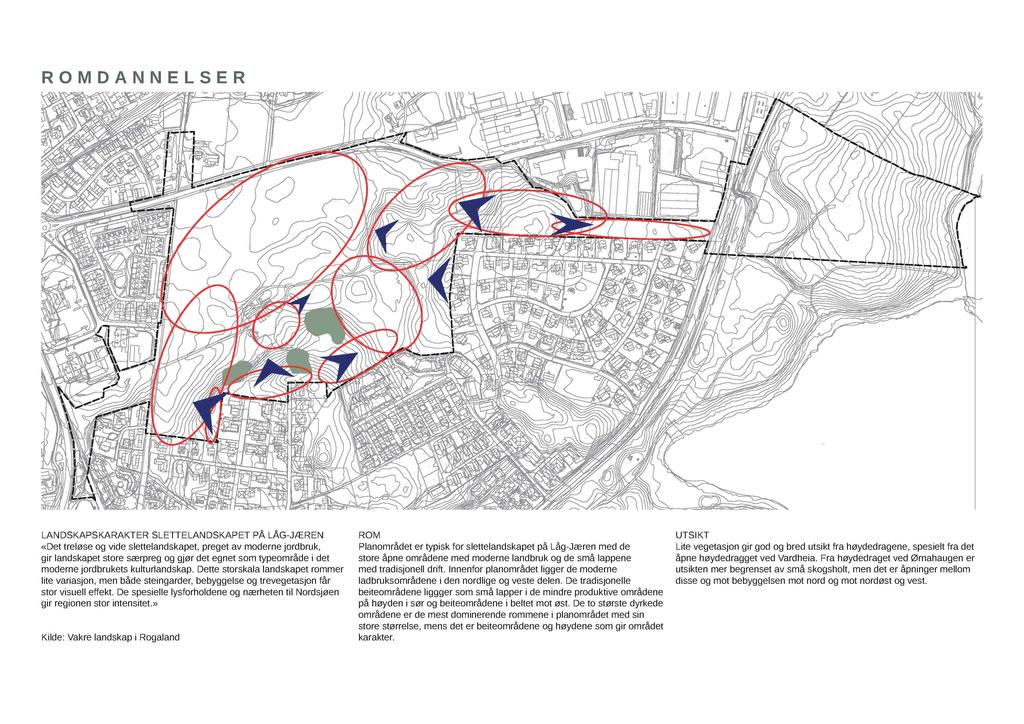 ROMDANNELSER iv;», r; LANDSKAPSKARAKTER SLETTELANDSKAPET PÅ LÅG JÅEREN «Det treløse og vide slettelandskapet, preget av moderne jordbruk, gir landskapet store særpreg og gjør det egnet som typeområde