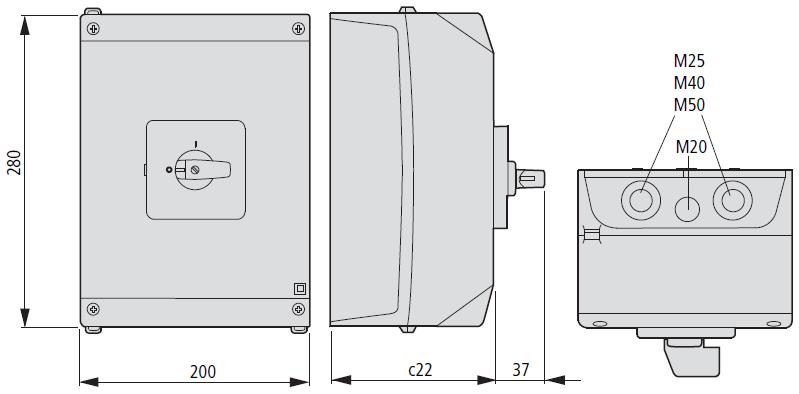 00 * ל- 100A קופסא אטומה עד 4 קומות IP65 CI-K5-T5-4 207442 אביזרים מק "ט דגם תאור מחיר 18.