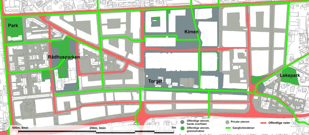 13 6.2 Grønne områder i Stjørdal sentrum - dagens situasjon Figur: Grønne områder og forbindelser - kvaliteter som finnes i dag, og som videreutvikles i forslag