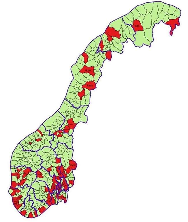 Geosynkronisering Forhåndsprioriterte kommunar Store kommunar med mykje aktivitet og hyppig oppdatering av planregister vert