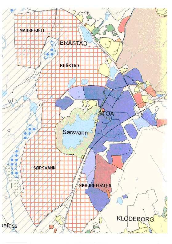 1.2 Utbyggingsplaner Kart 4 Kommunedelplan for Stoa (rødrutet markering i kartet).