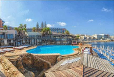 4 HOTELL DOLMEN RESORT HOTEL & SPA **** Qawra, SPB 2402 St. Pauls`s Bay Malta Godt hotell som ligger ved sjøen i St. Paul's Bay.
