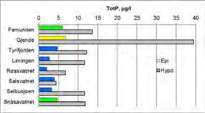 Da alle innsjøene er klassifisert som både type 6 (kalkfattige, dype lavlandssjøer) og som den vanntypen deres faktiske typefaktorer tilsier (tabell 3) (begrunnelse gitt i kap.