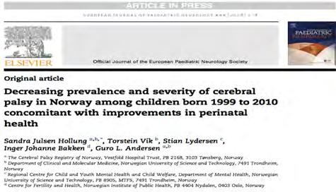MacLennan A et al AJOG 2015 MacLennan A et al BMJ 1999 The aim of this study was to examine if the prevalence of CP as well as clinical